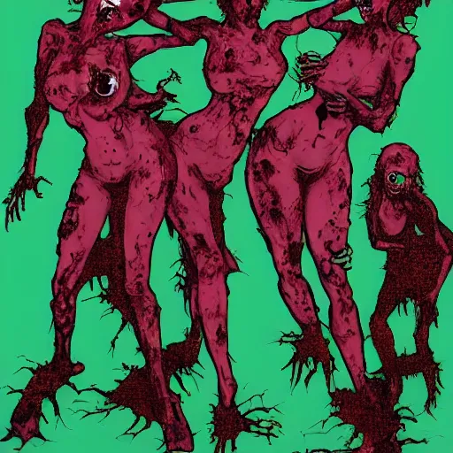 Prompt: zombie women by Lars Grant-West