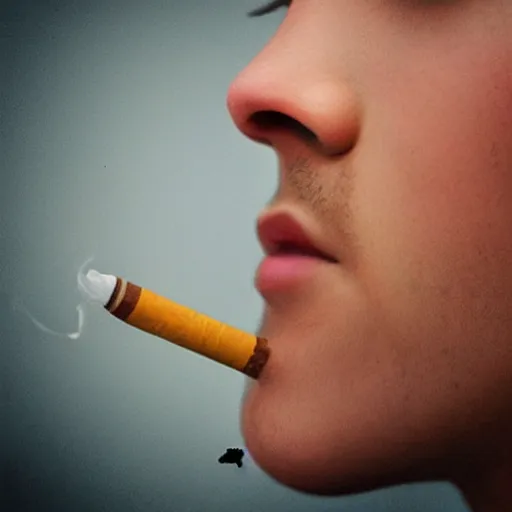 Image similar to cigarette in hand, hyper realistic