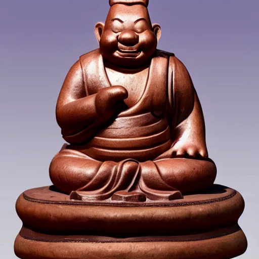 Prompt: Royal Winnie the pooh as a Buddha statue