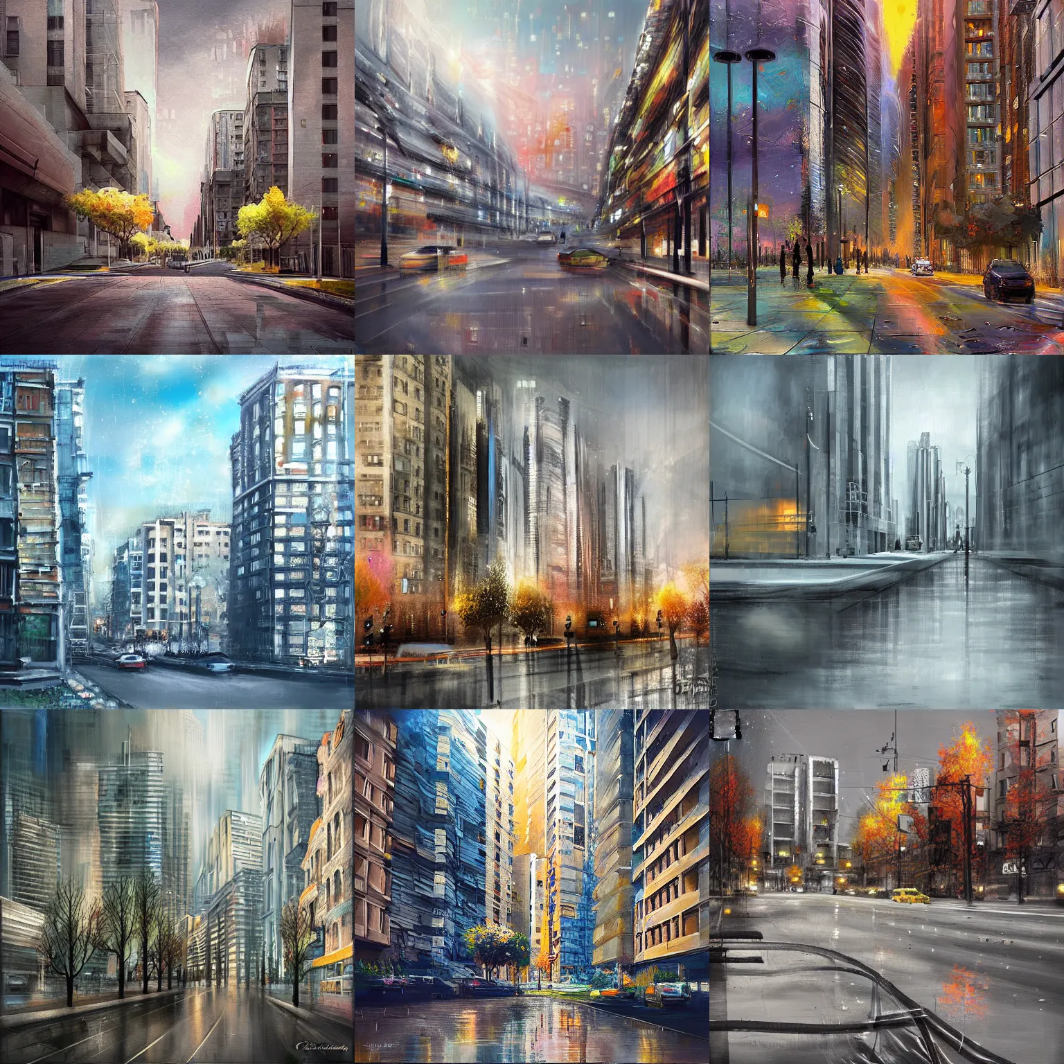 Prompt: urban landscape by renowned artist Ivica Chryssa, digital art