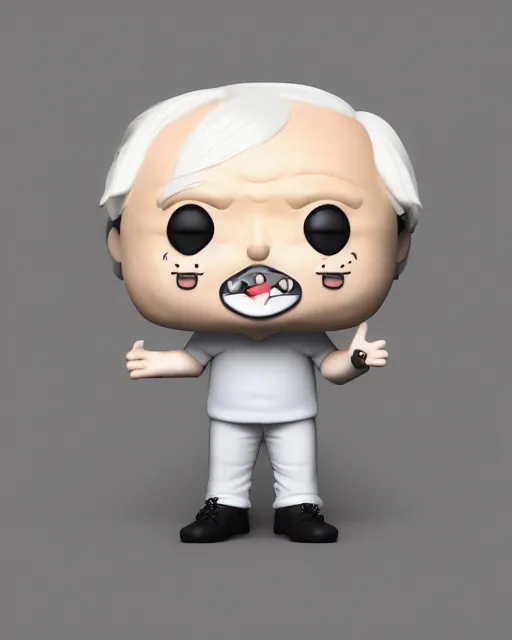 Image similar to full body 3d render of funko pop boris johnson as a funko pop, studio lighting, white background, blender, trending on artstation, 8k, highly detailed