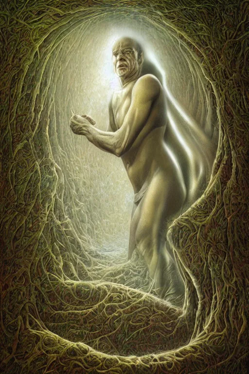 Prompt: the first men by tomasz alen kopera.