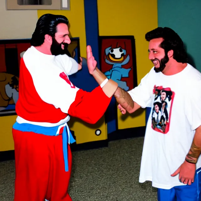 Image similar to ricky spanish high fiving ricky spanish