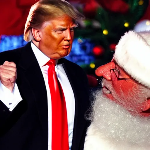 Image similar to donald trump kissing santa clause