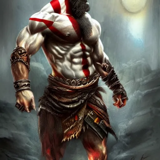 Prompt: concept art prometheus kratos the god of war