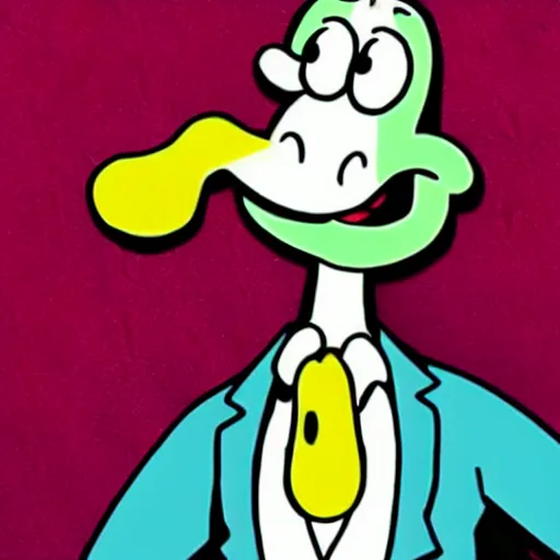Image similar to handsome squidward, cow and chicken style