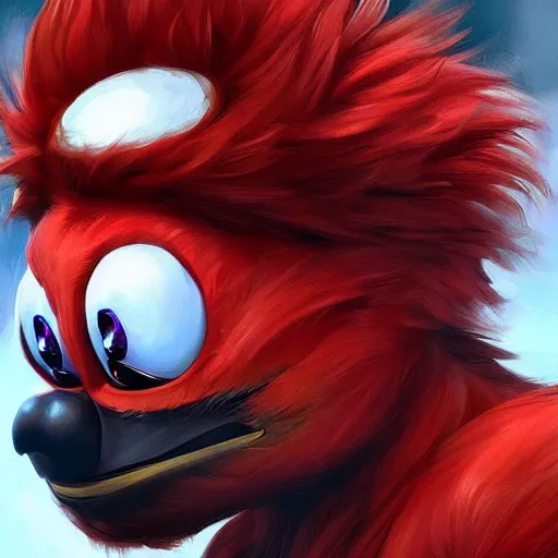 Prompt: a hyperrealistic acrylic portrait of ugandan knuckles!!!!! by artgerm. intricate details. front on epic fantasy art.