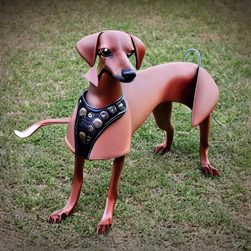Image similar to steampunk greyhound dog