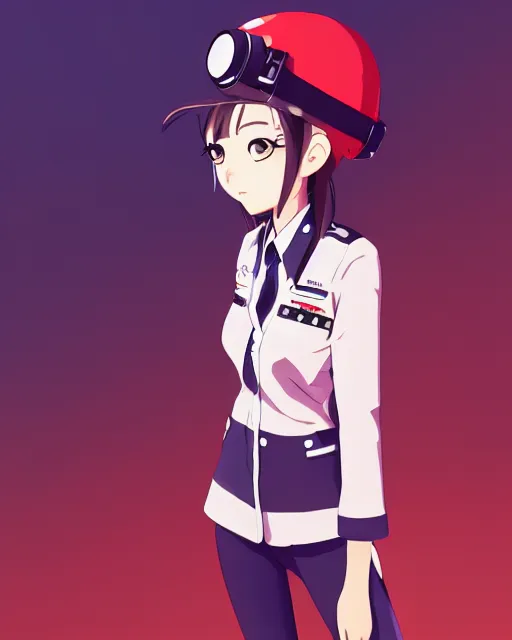 Prompt: Anime girl is dressed in plane pilot uniform. Anime. by lois van baarle, ilya kuvshinov, rossdraws, Ghibli marker anime art, manga concept Blizzard pixar maya engine on stylized background splash comics global illumination