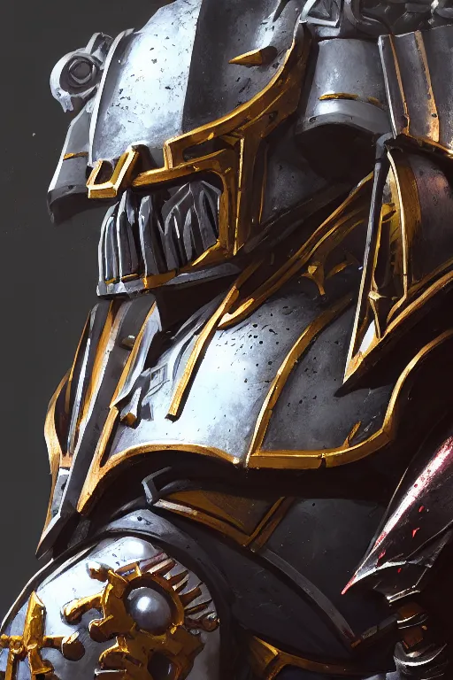 Image similar to armor portrait heros warhammer 4 0 k horus heresy fanart - the primarchs emperor by johannes helgeson animated with vfx concept artist & illustrator global illumination ray tracing hdr fanart arstation zbrush central hardmesh 8 k octane renderer comics stylized