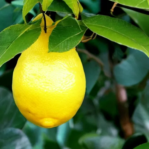 Image similar to i saw a lemon that looks human, i will describe it as in shape of a human with legs of lemons and round body.