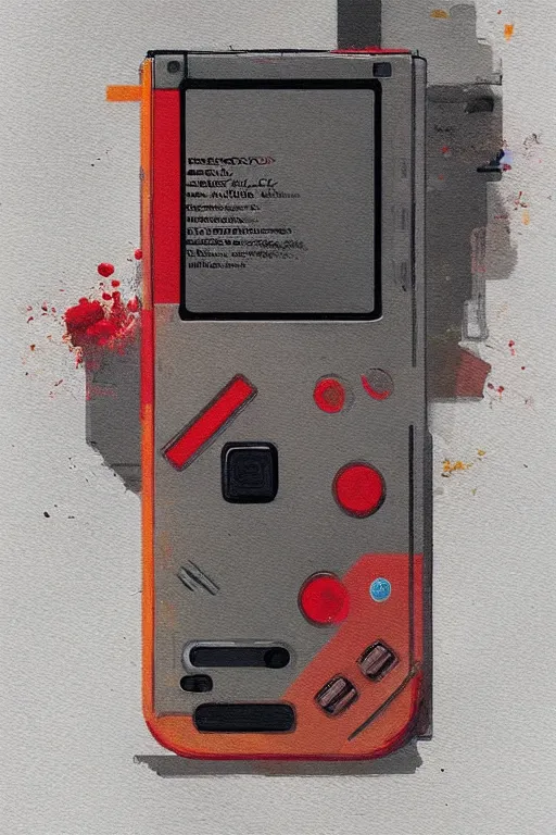 Image similar to a ultradetailed painting of a gameboy, by conrad roset, greg rutkowski and makoto shinkai trending on artstation