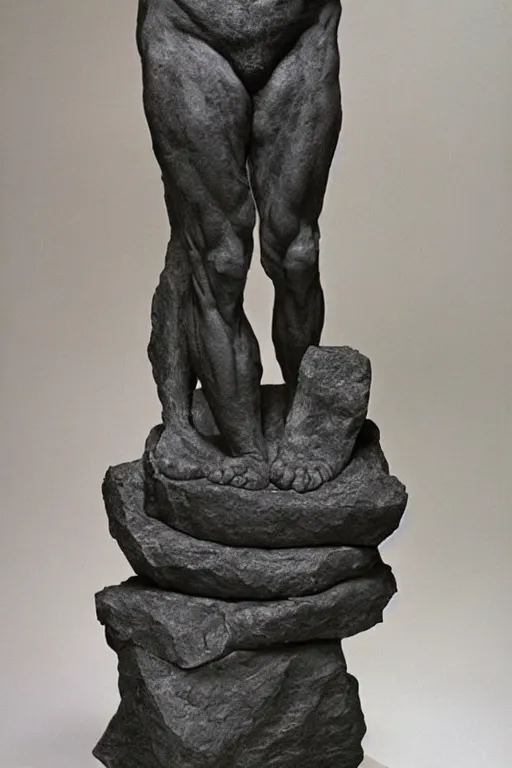 Image similar to full body, sigmund freud sculpture by auguste rodin