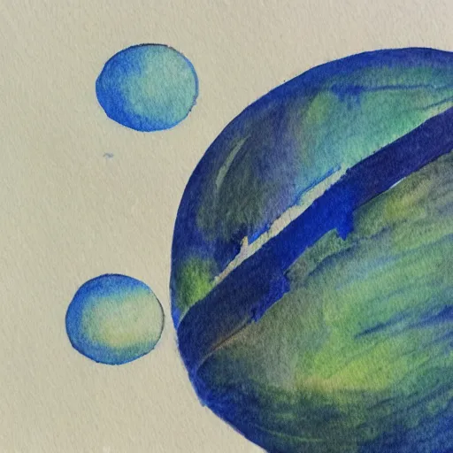 Image similar to an illustration of a planet, inktober, (water color)