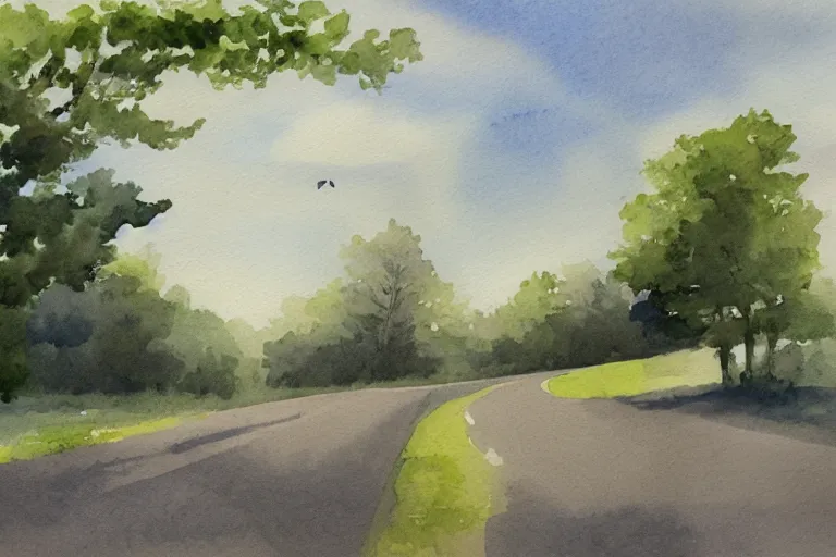 Image similar to country road store goose watercolor trending on artstation