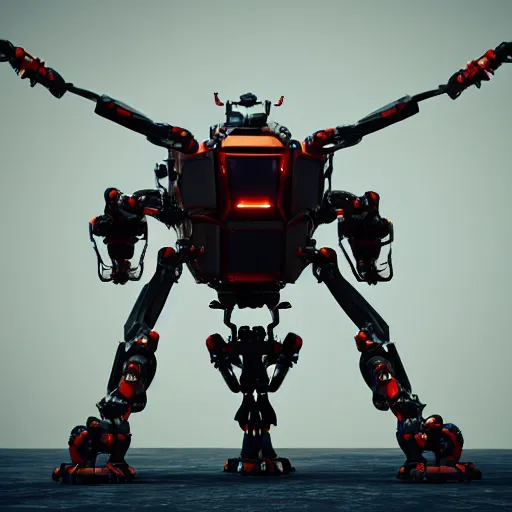 Image similar to hexapod beast, robotic, convex, kitbashing, robot, unreal engine, 4 k