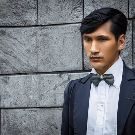 Image similar to outdoor portrait of jose rizal!! as a handsome young man in 2 0 2 0, 3 0 years old wearing stylish modern clothes, photo taken in 2 0 2 0, award winning photography, 3 5 mm f 1. 4 digital photo, matte colors