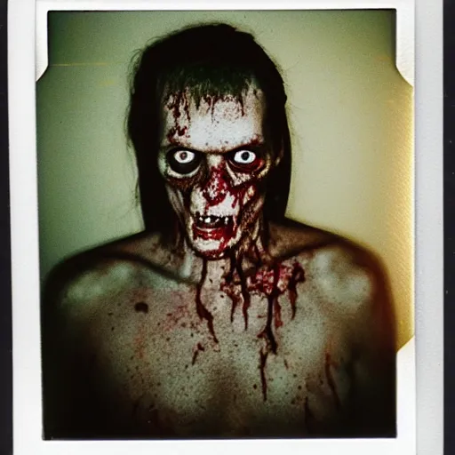 Prompt: polaroid photo of zombie, 35mm, full-HD