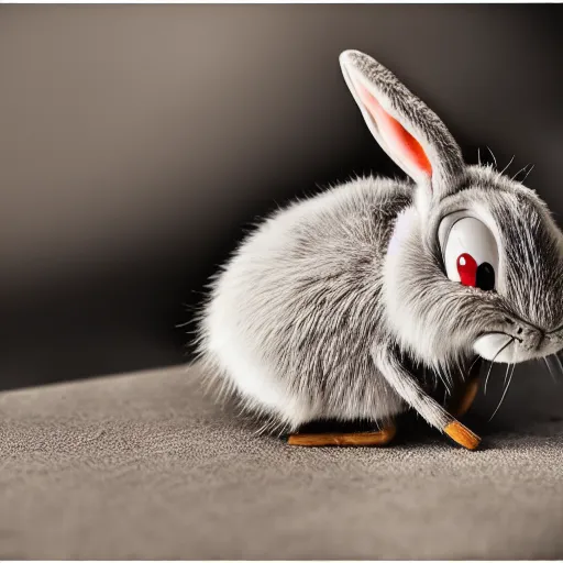 Image similar to Portrait of a bugs bunny, Sigma 85mm Lens F/1.8, award winning photography