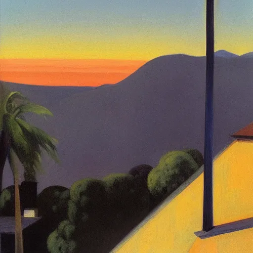 Image similar to painting of Los Angeles, 1974, by Edward Hopper