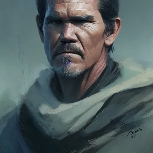 Image similar to A portrait of Josh Brolin, jedi, Star Wars art, art by greg rutkowski, matte painting, trending on artstation