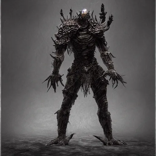 Image similar to elden ring, dark souls, humanoid turtle monster, photorealistic, grimdark, gruesome, full height, front and side view