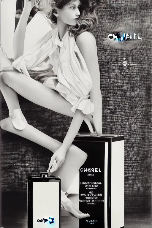 Prompt: Chanel advertisement by Anita Sadowska