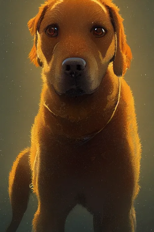 Prompt: awesome cute caramel mongrel dog artwork intricate artwork, illustration by tooth wu and wlop and beeple, greg rutkowski, beautiful, very coherent symmetrical artwork, cinematic, high detail, mutt, portrait, octane render, unreal engine, 8 k, vibrant colors, smooth gradients, high contrast, depth of field, aperture f 1. 2