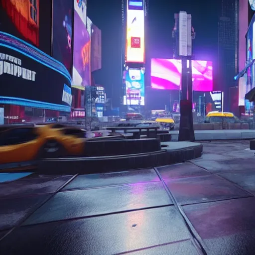 Image similar to still image of times square in the tower of destiny 2, destiny 2, unreal engine 5, screenshot