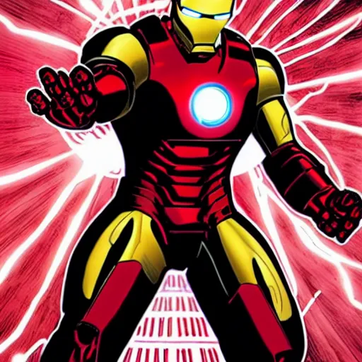 Prompt: Elon musk as iron man, marvel comics