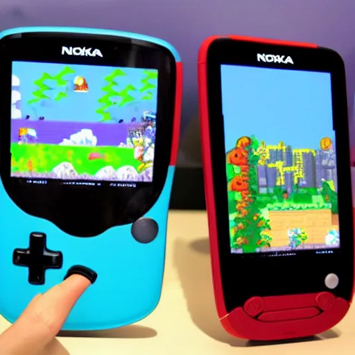 Image similar to nokia ngage handheld videogame system is god