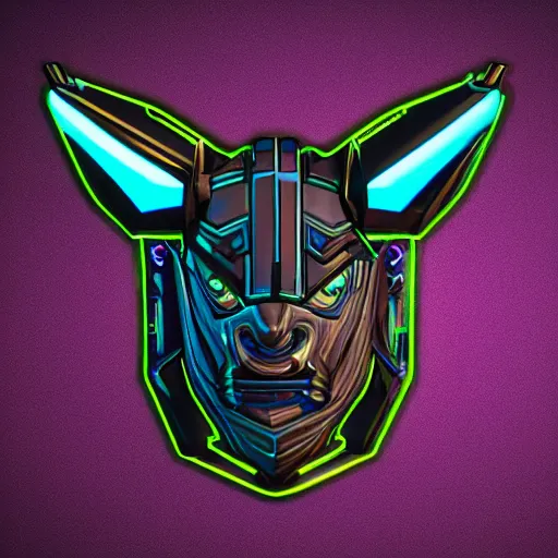 Prompt: stylized cyberpunk minotaur logo