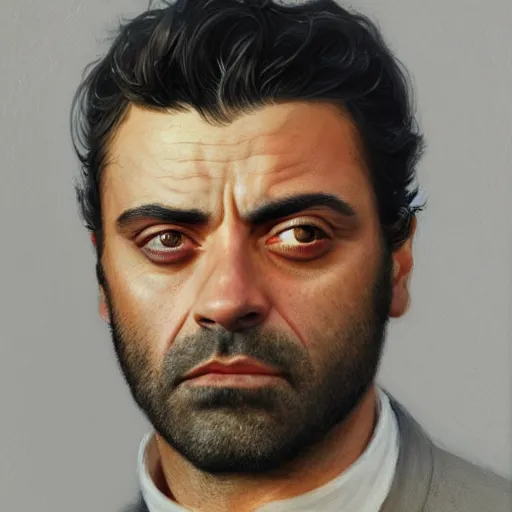 Prompt: oscar isaac, closeup portrait art by donato giancola and greg rutkowski, realistic face, digital art, trending on artstation, symmetry!!