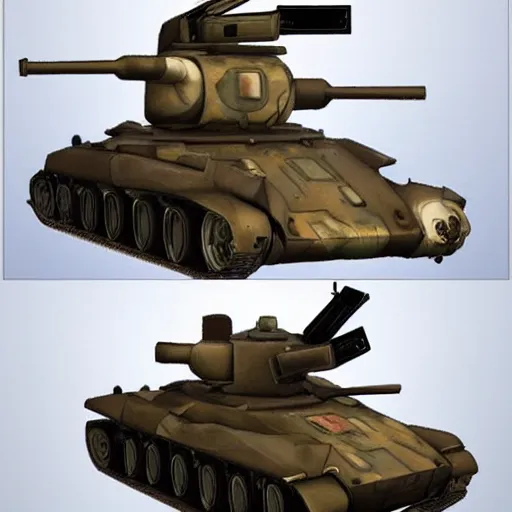 Image similar to a fox that got transformed into a panzer tank, extremely detailed,