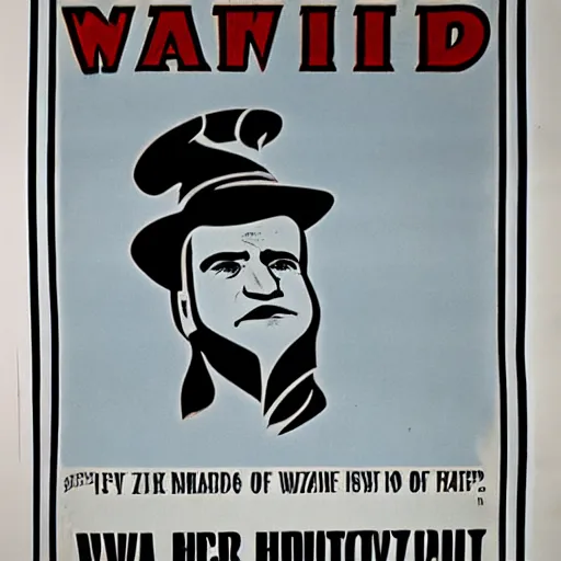 Prompt: a 1 9 4 0 s propaganda wanted poster depicting a wizard