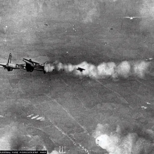 Prompt: the germans made another aeroplane raid on london on monday night... the official statement is that enemy aeroplanes crossed the kent and essex coasts at various points... one raider penetrated to the south - eastern outskirts of london, dropping two bombs, 1 9 1 7 photo