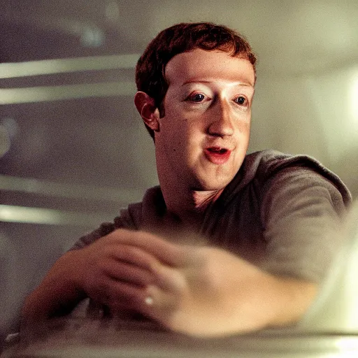 Prompt: mark zuckerberg in a cryostasis tube from Aliens. photograph.