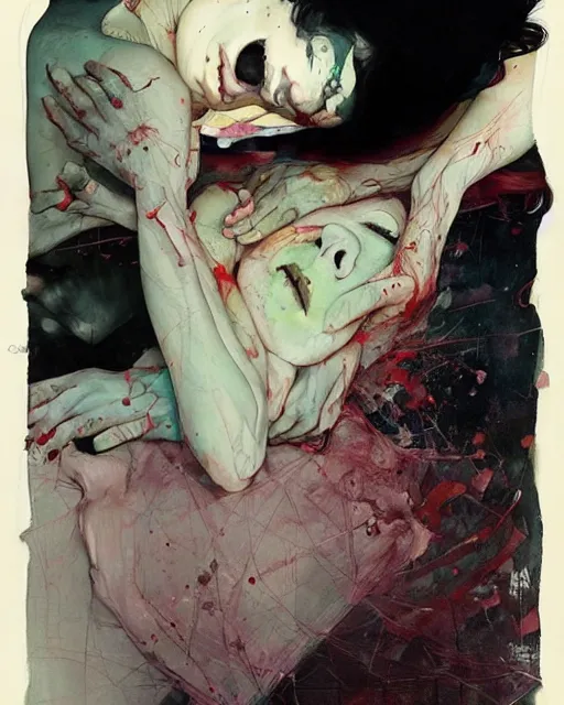 Image similar to there is ugliness in beauty, but there is also beauty in ugliness. in the style of adrian ghenie, esao andrews, jenny saville, edward hopper, surrealism, dark art by james jean, takato yamamoto