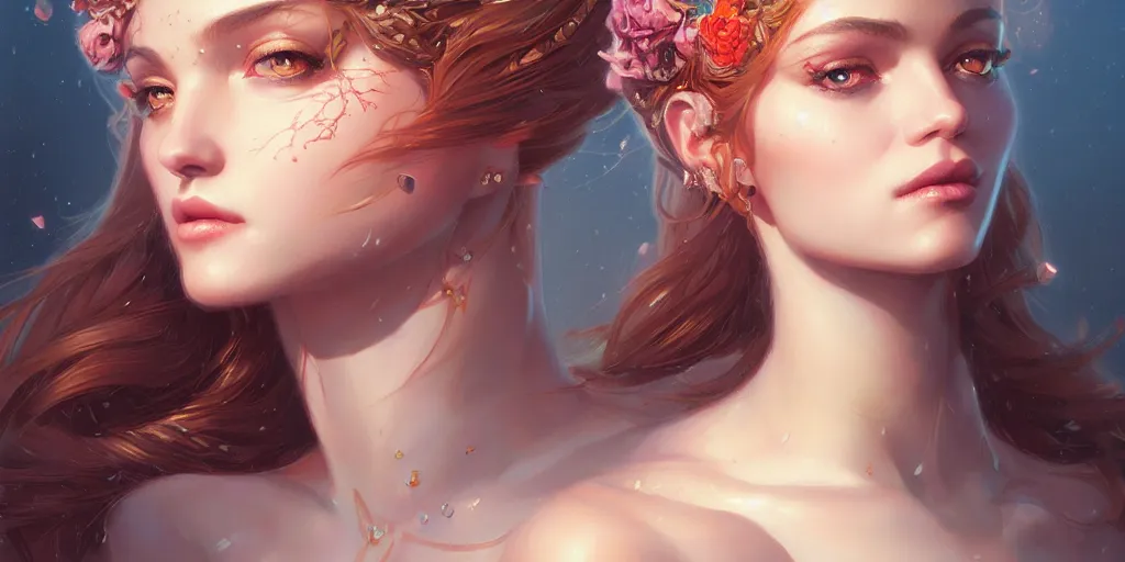 Image similar to portrait of a seductive aphrodite, detailed intricate illustration, detailed illustration, hd, 4 k, digital art, overdetailed art, by greg rutkowski, by loish, complementing colors, trending on artstation, deviantart