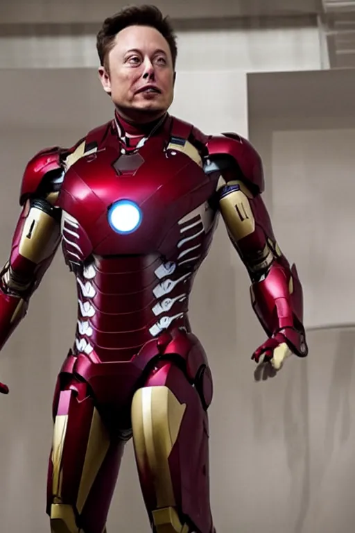 Image similar to Elon Musk in an Iron Man suit