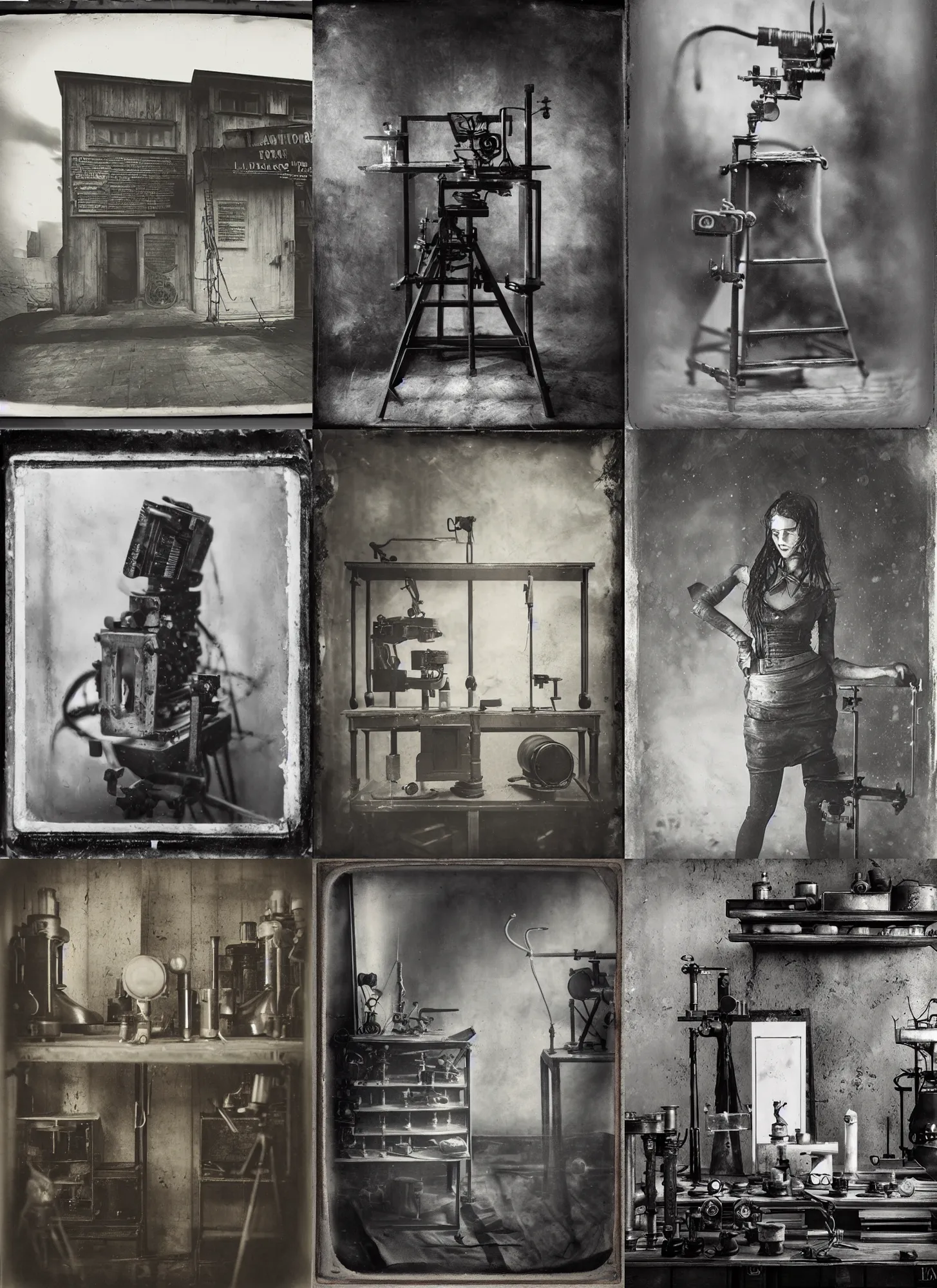 Prompt: wet plate photography laboratory, aleksi briclot, rutkowski