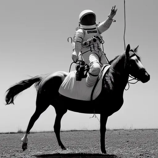 Image similar to horse riding an astronaut