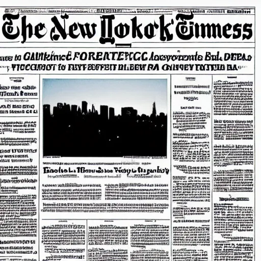 Image similar to front page of the New York Times on September 11th, 2001