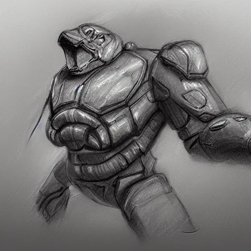 Image similar to Animal mech, pencil sketch, concept art