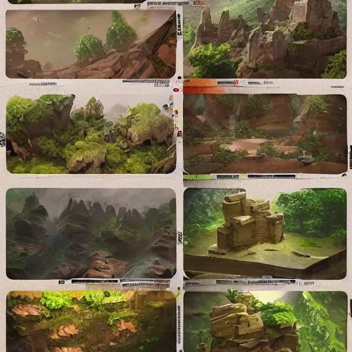 Prompt: set of terrain assets. asset of six different modular terrains and structures by Stanley Artgerm Lau, game pack, assets, WLOP, Rossdraws, James Jean, Andrei Riabovitchev, Marc Simonetti, and Sakimichan, tranding on artstation , assets