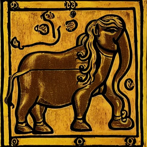 Image similar to golden mammoth as a deity in a medieval age where everyone is worshiping it