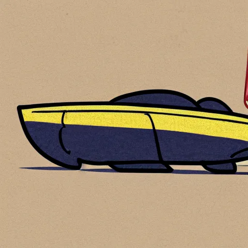 Prompt: ambiguous figure illustration with a racecar and a submarine, hand drawn