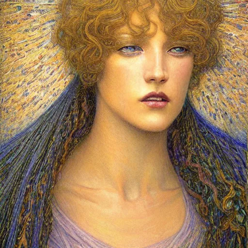 Image similar to gorgeous woman painted by Jean Delville, very detailed