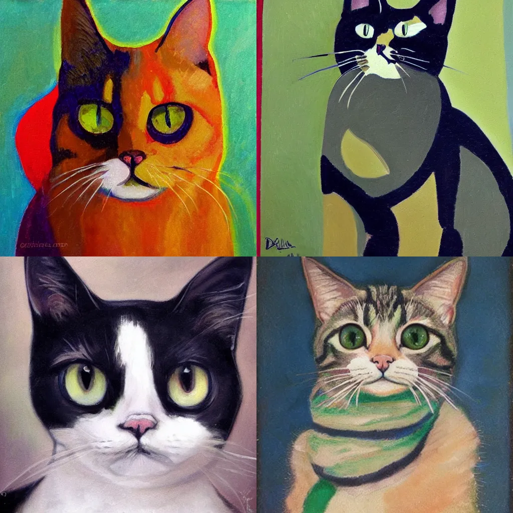 Prompt: portrait cat beautiful delaunay