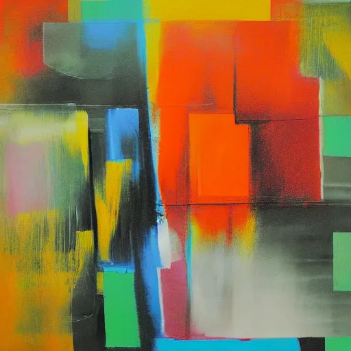 Prompt: a abstract painting quarrel lovers by gerhard richter